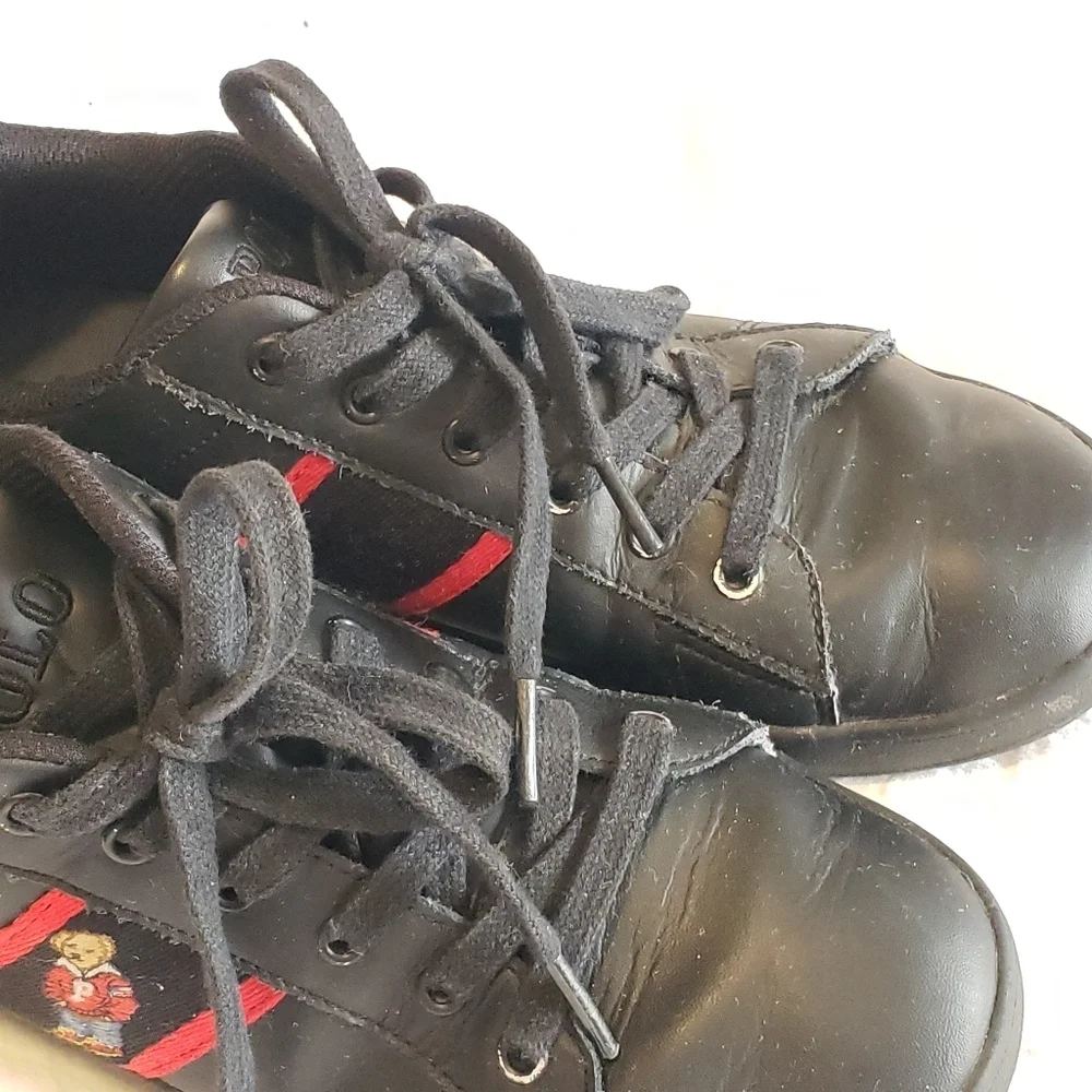 POLO-RALPH LAUREN BLACK BOY SNEAKERS SIZE 61/2